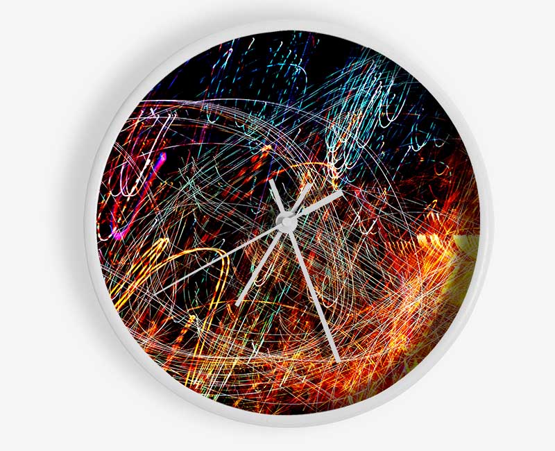 Fairground Lights Intense Clock - Wallart-Direct UK