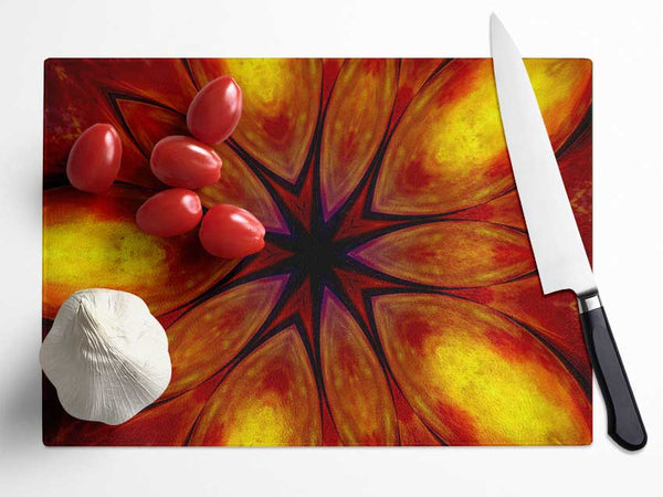 Fire Flower Glass Chopping Board