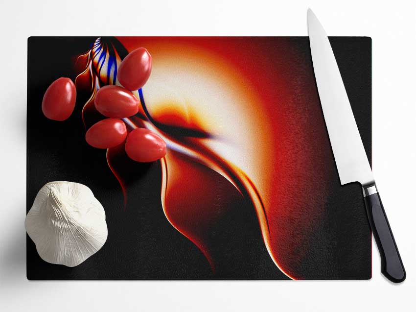 Flames Of Passion Glass Chopping Board