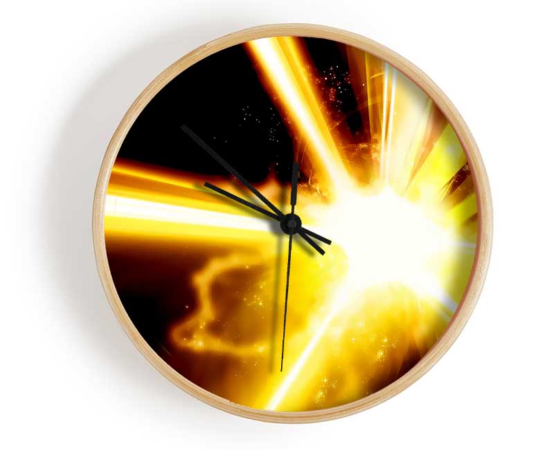 Golden Lightning Bolts Clock - Wallart-Direct UK