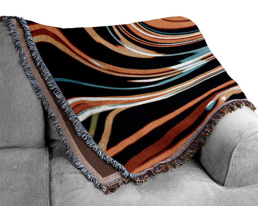 Golden Liquid Formation Woven Blanket