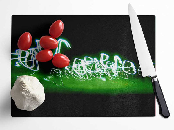 Green Liquid Light Glass Chopping Board