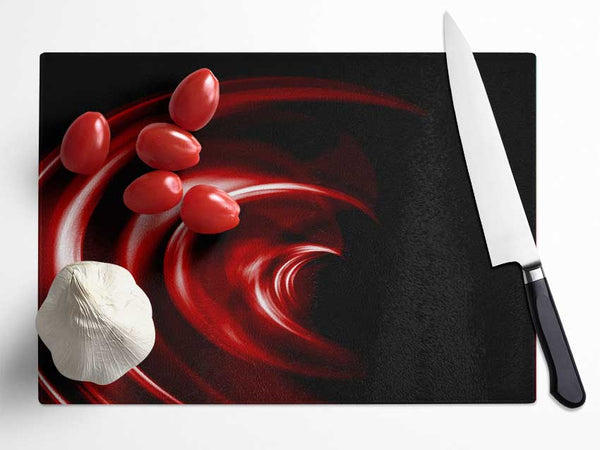 Helter-Skelter Deep Red Glass Chopping Board