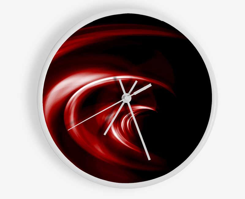 Helter-Skelter Deep Red Clock - Wallart-Direct UK