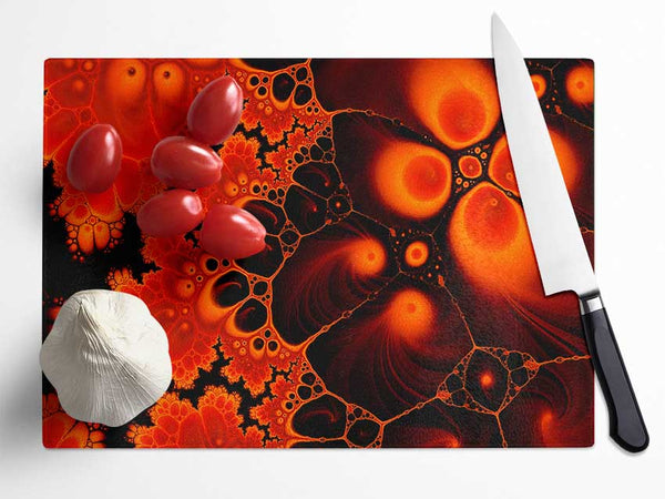 Hydrolysis Dream Red Orange Glass Chopping Board