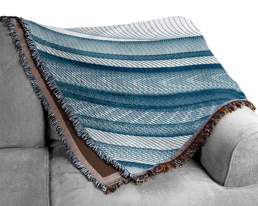 Ice Waves Woven Blanket