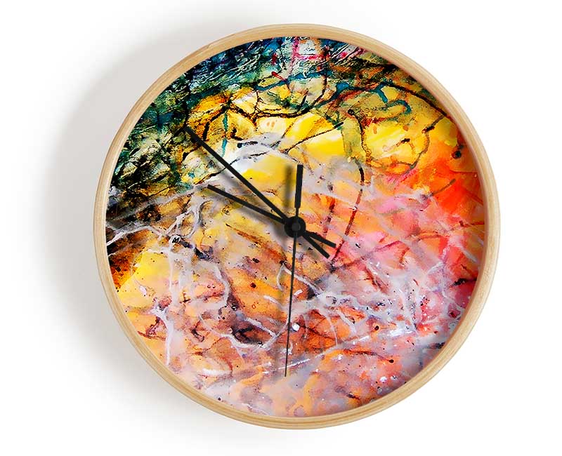 Illusive Rainbow Trees Clock - Wallart-Direct UK