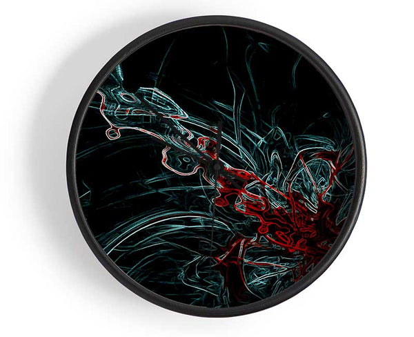 Infusion Red Clock - Wallart-Direct UK