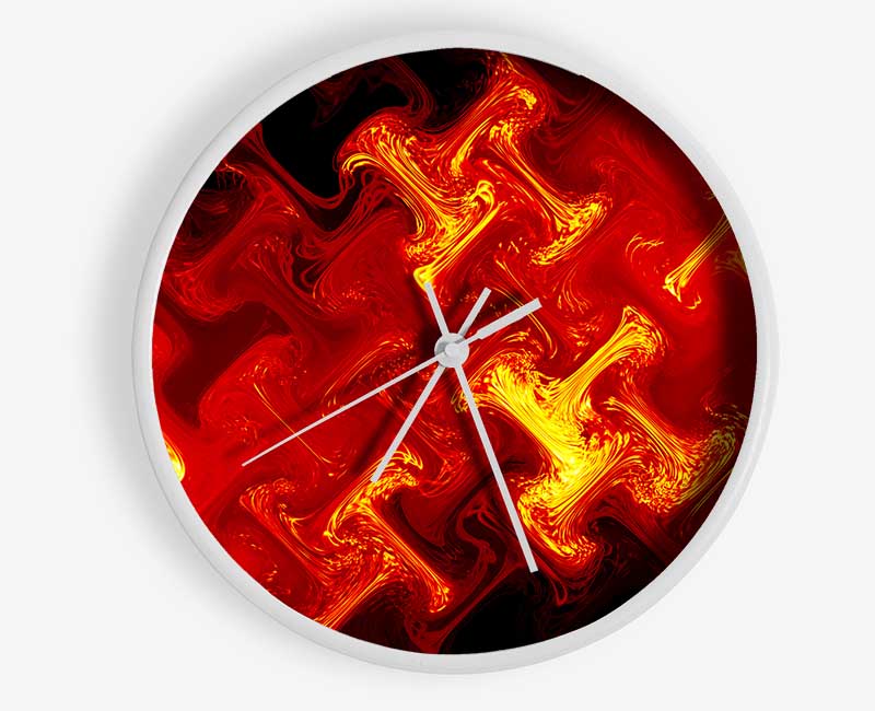 Lava Patterns Clock - Wallart-Direct UK