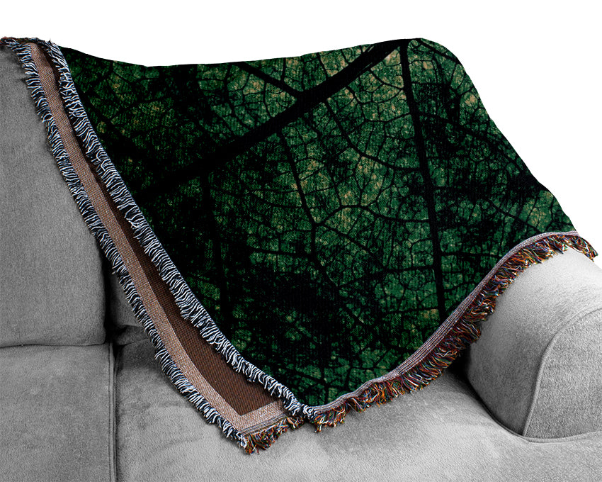 Leaf Veins Woven Blanket