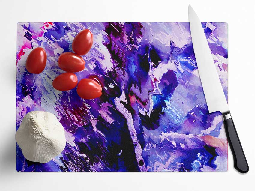 Lilac Nebular Glass Chopping Board