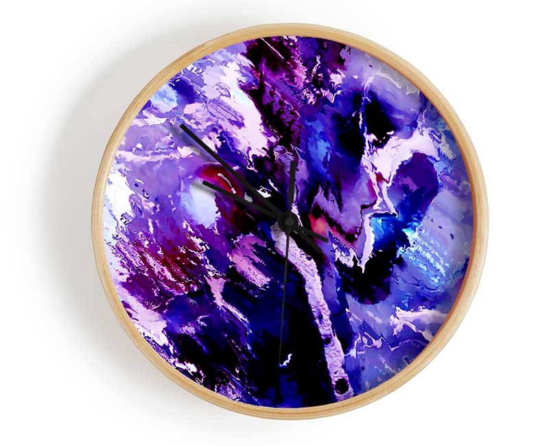 Lilac Nebular Clock - Wallart-Direct UK