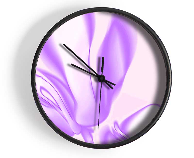 Lilac Ripple Clock - Wallart-Direct UK