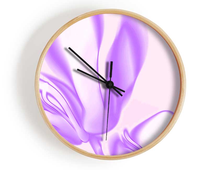 Lilac Ripple Clock - Wallart-Direct UK