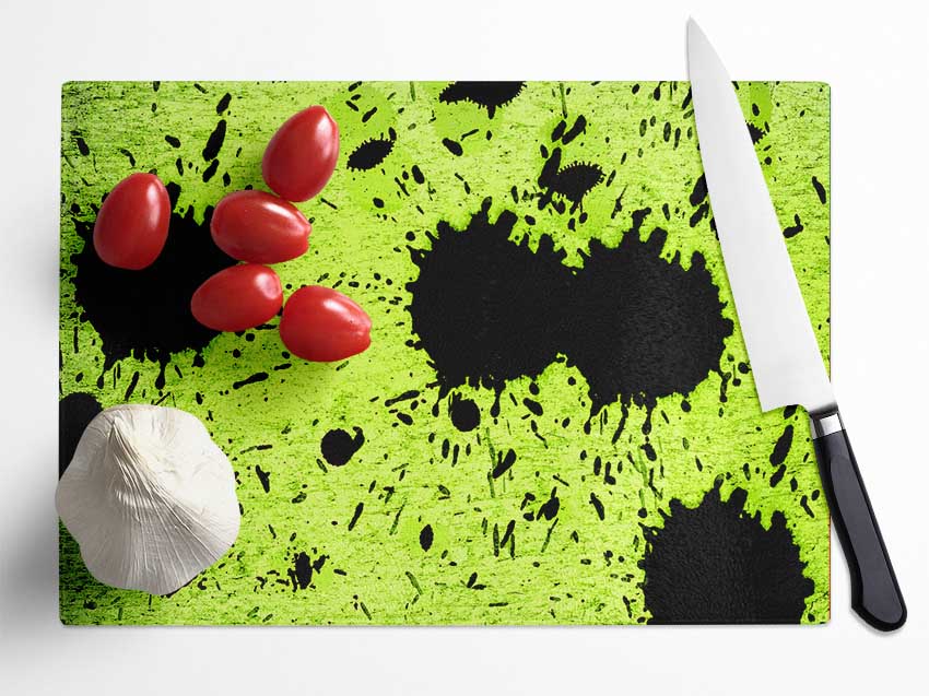 Lime Green Fury Glass Chopping Board