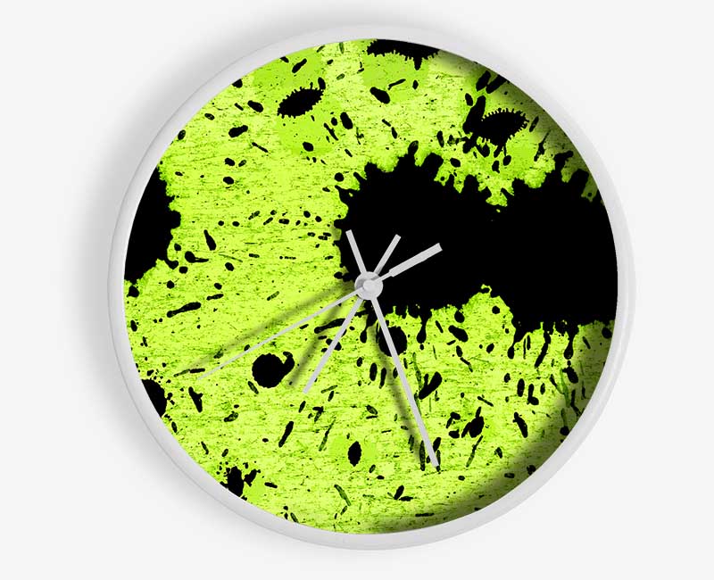 Lime Green Fury Clock - Wallart-Direct UK