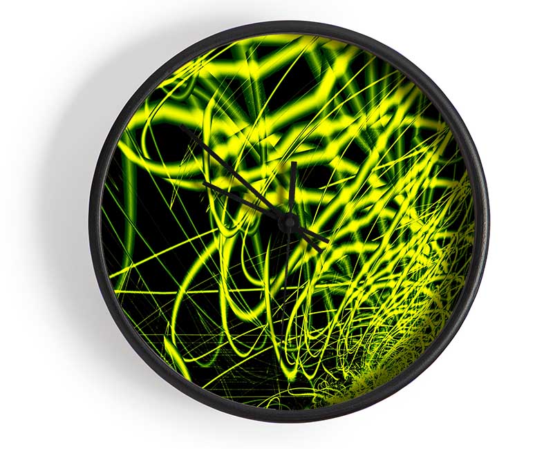 Lime Green Maze Clock - Wallart-Direct UK