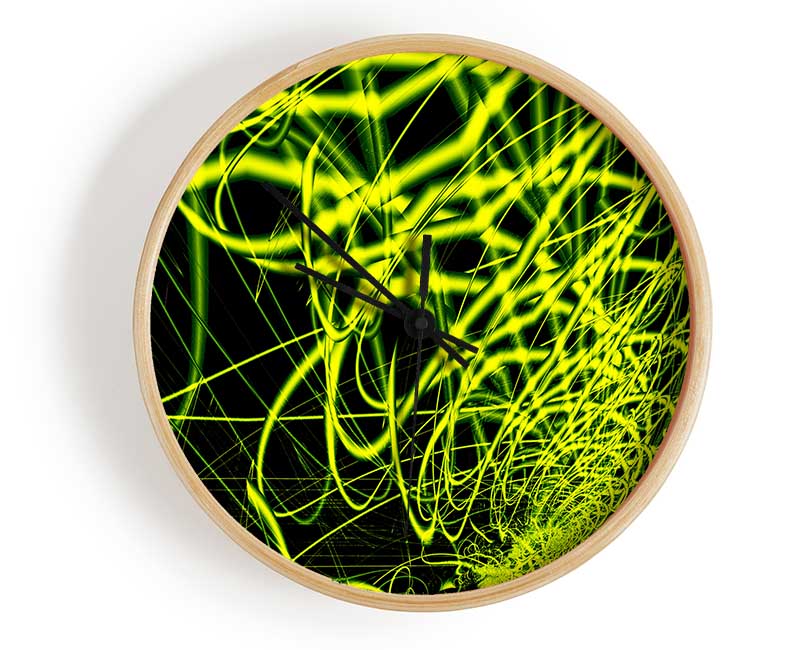 Lime Green Maze Clock - Wallart-Direct UK