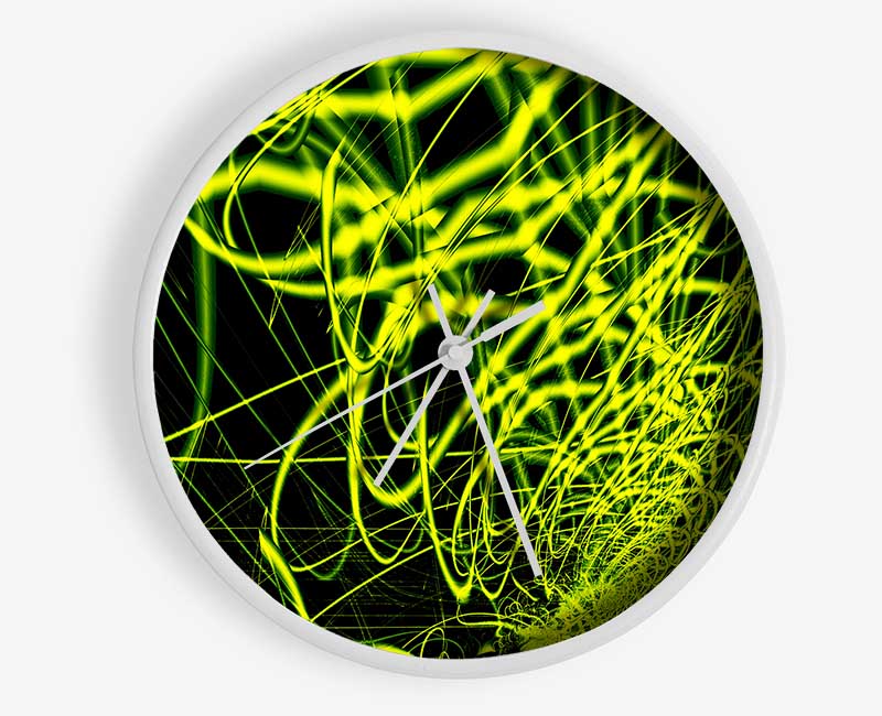 Lime Green Maze Clock - Wallart-Direct UK