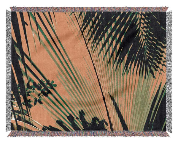 Lime Palm Tree Woven Blanket