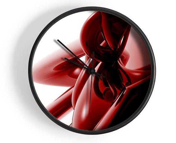 Liquid Red Clock - Wallart-Direct UK