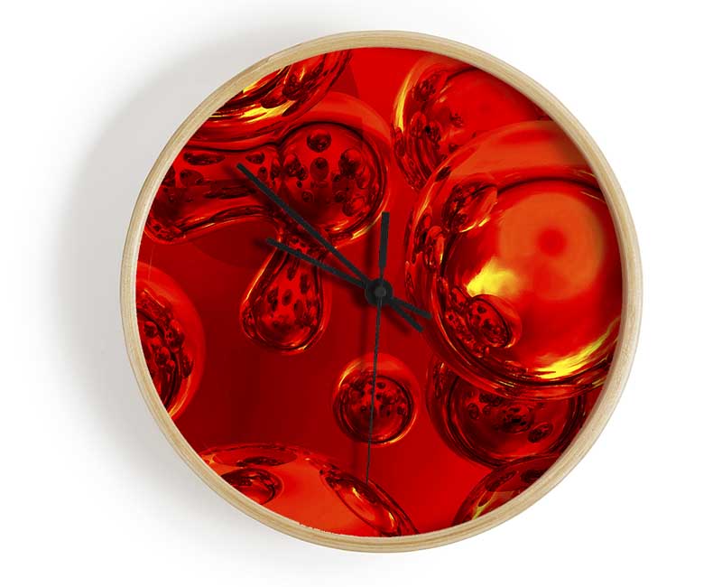 Liquid Fire Bubbles Clock - Wallart-Direct UK