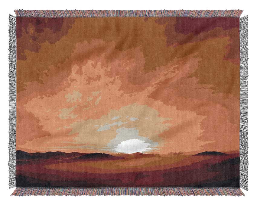 Misty Morning Sunrise Woven Blanket