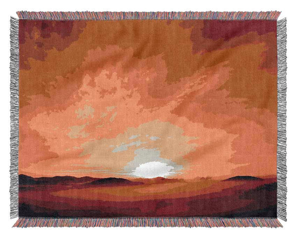 Misty Morning Sunrise Woven Blanket