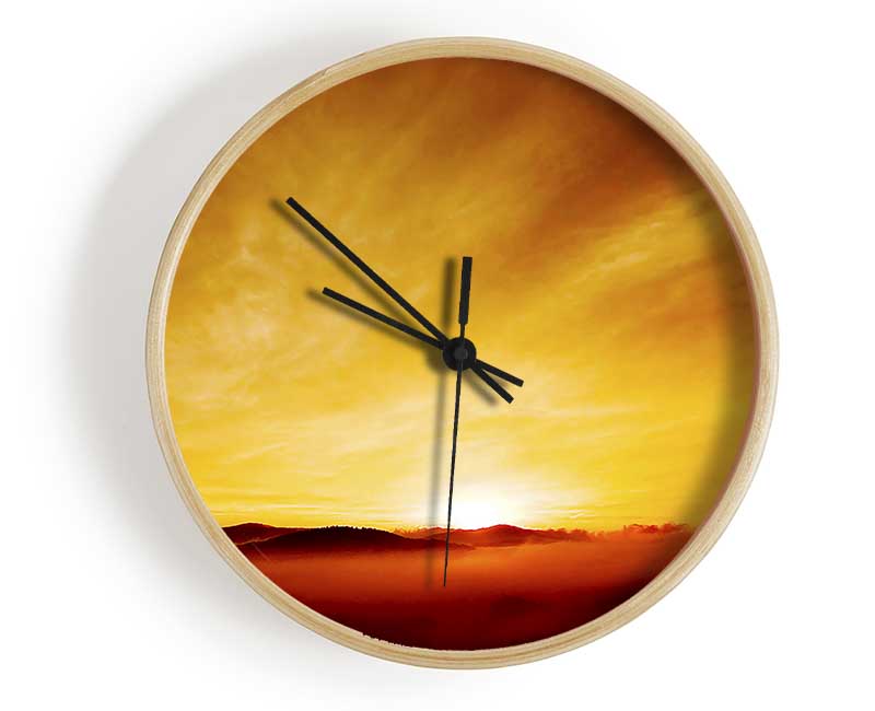 Misty Morning Sunrise Clock - Wallart-Direct UK