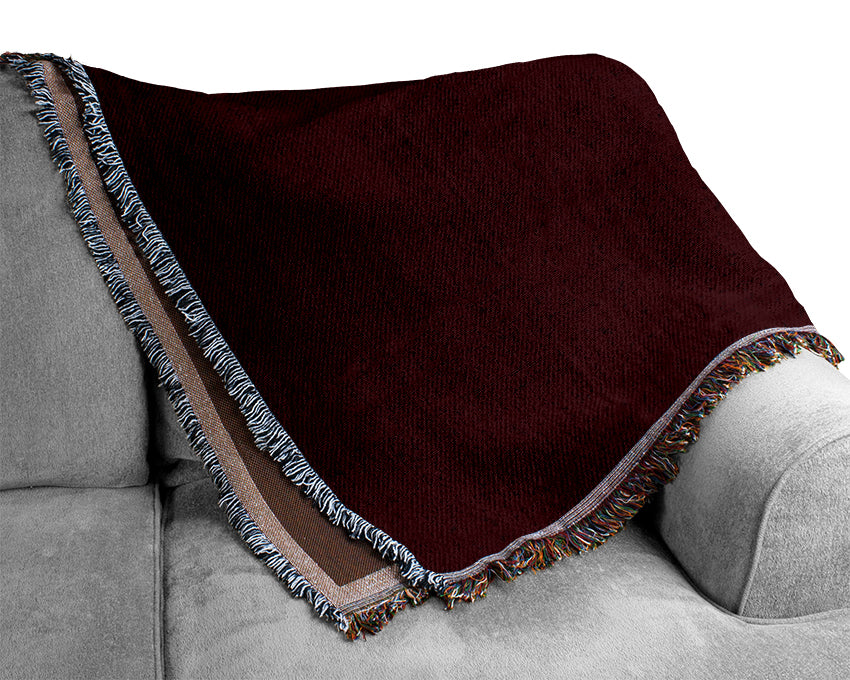 Oblong Maroon Woven Blanket