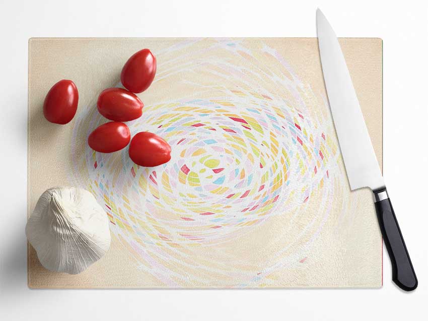 Pastel Swirl Glass Chopping Board