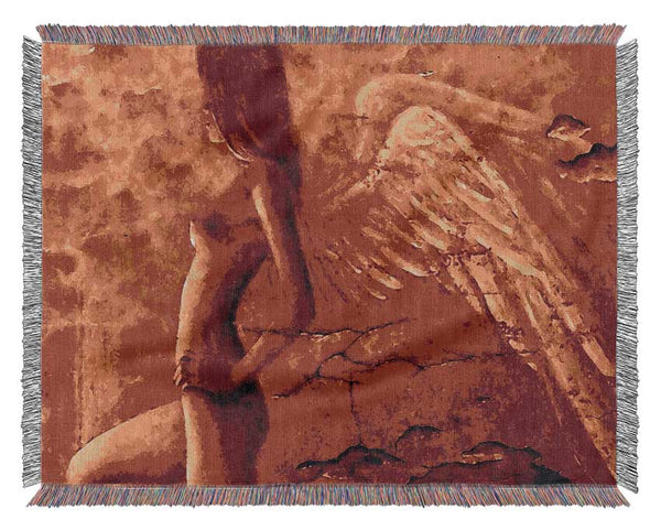 Orange Angel Wings Woven Blanket