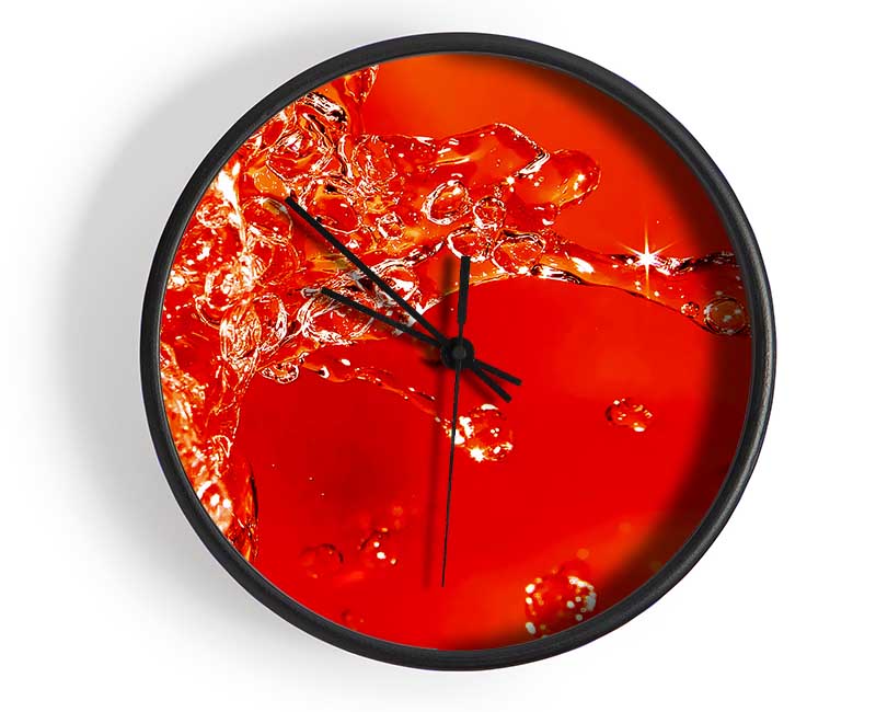 Orange Water Splash Clock - Wallart-Direct UK