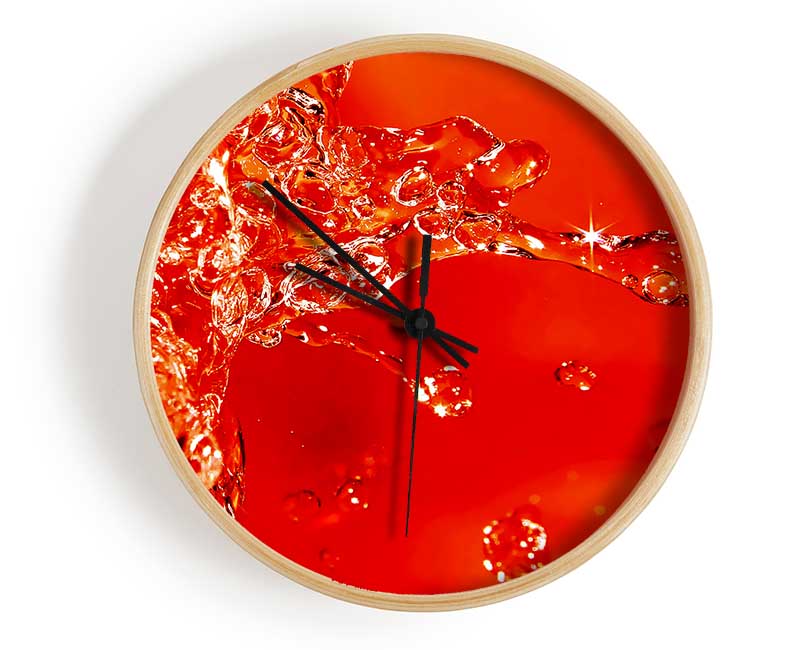 Orange Water Splash Clock - Wallart-Direct UK