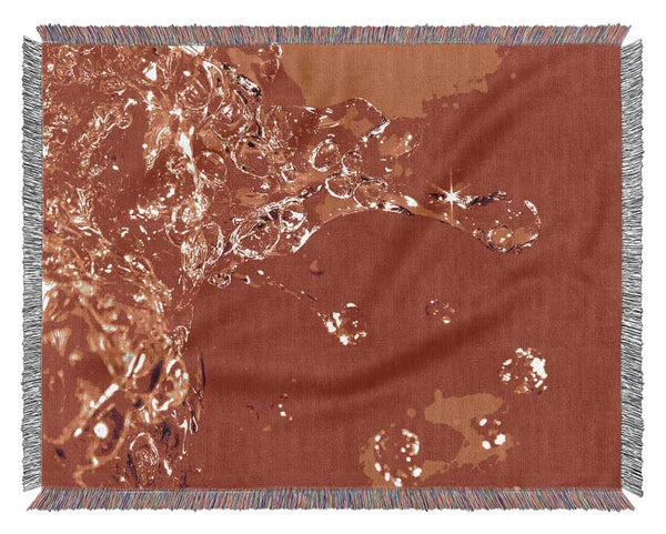 Orange Water Splash Woven Blanket