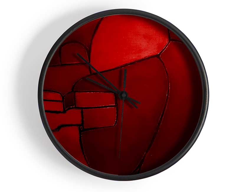 Over The Hill Red Clock - Wallart-Direct UK