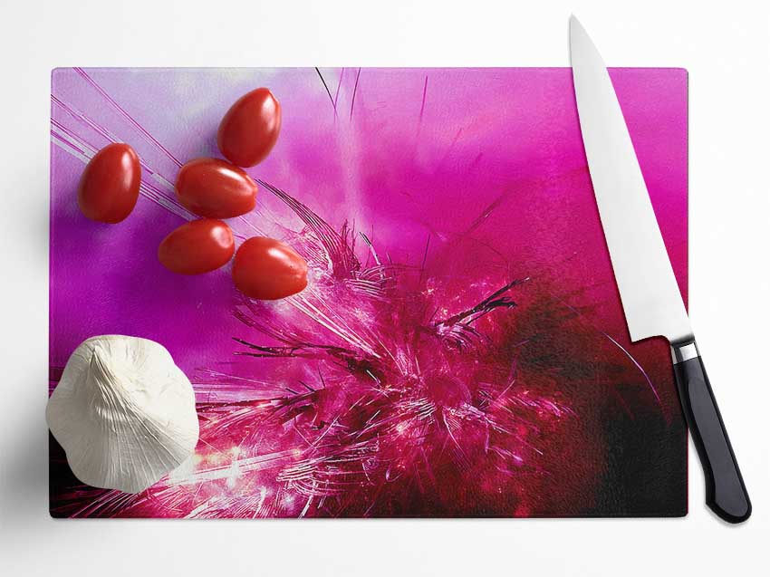 Pink Fury Glass Chopping Board