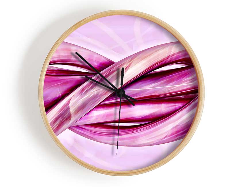 Pink Knots Clock - Wallart-Direct UK