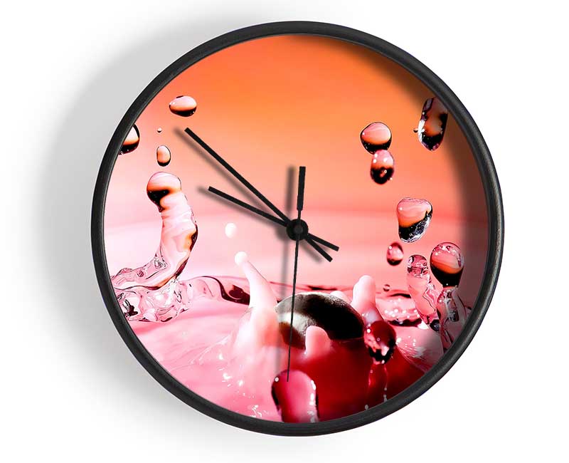 Pink Water Splash Clock - Wallart-Direct UK