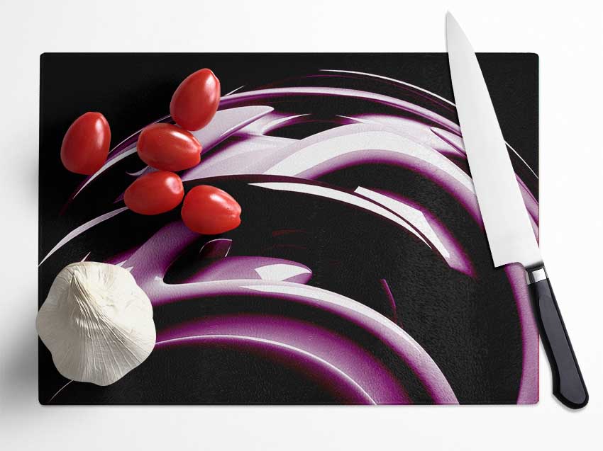 Purple Bend Glass Chopping Board