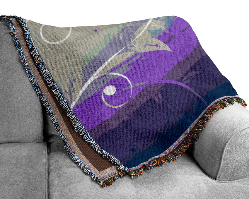 Purple Pebbles Woven Blanket