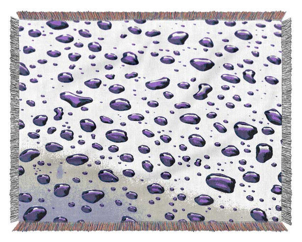 Purple Raindrops Woven Blanket