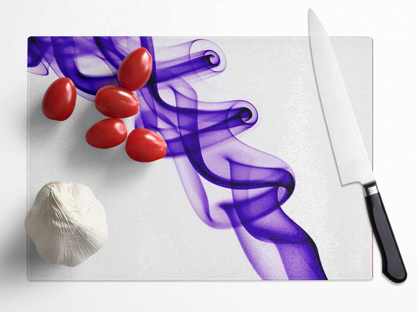 Purple Smoke Twist Glass Chopping Board