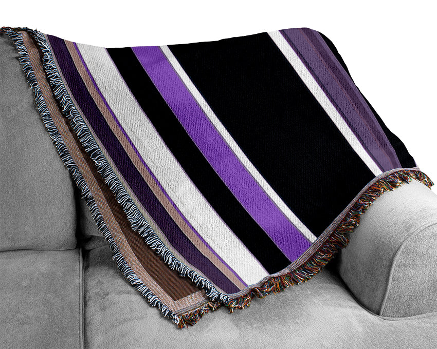 Purple Stripes Woven Blanket