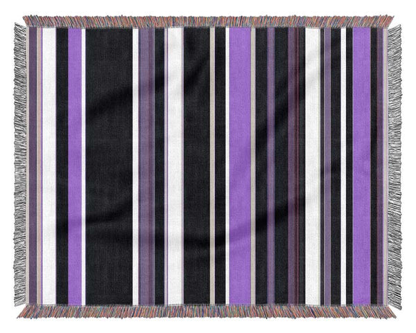 Purple Stripes Woven Blanket