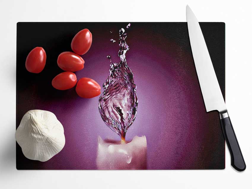 Purple Water Candle Glass Chopping Board