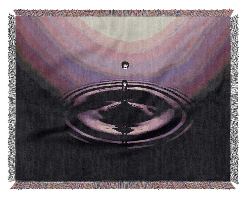 Purple Water Droplet Woven Blanket