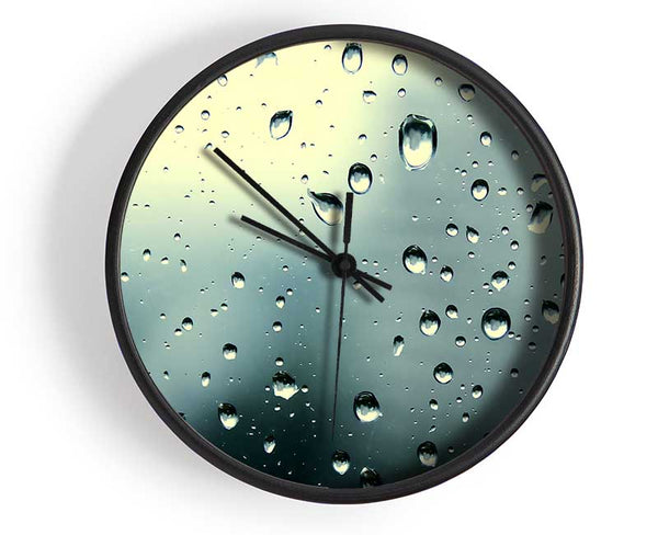 Rain Drops At Dusk Clock - Wallart-Direct UK