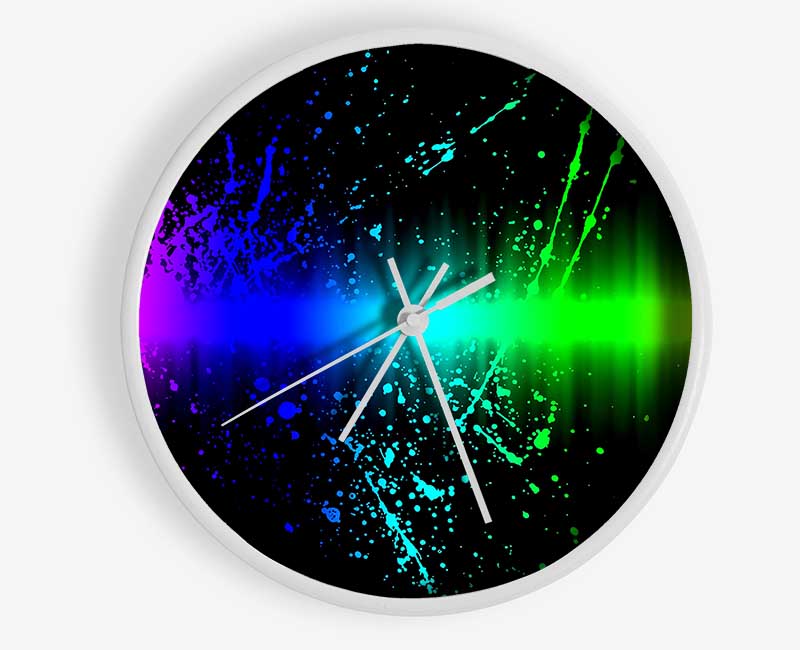 Rainbow Color Splatter Clock - Wallart-Direct UK