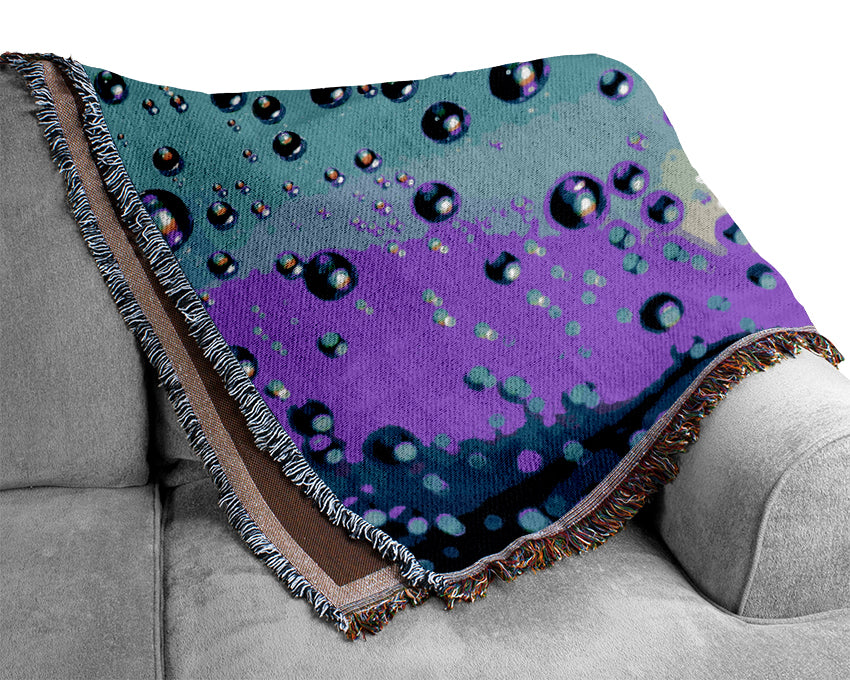 Rainbow Raindrops Woven Blanket